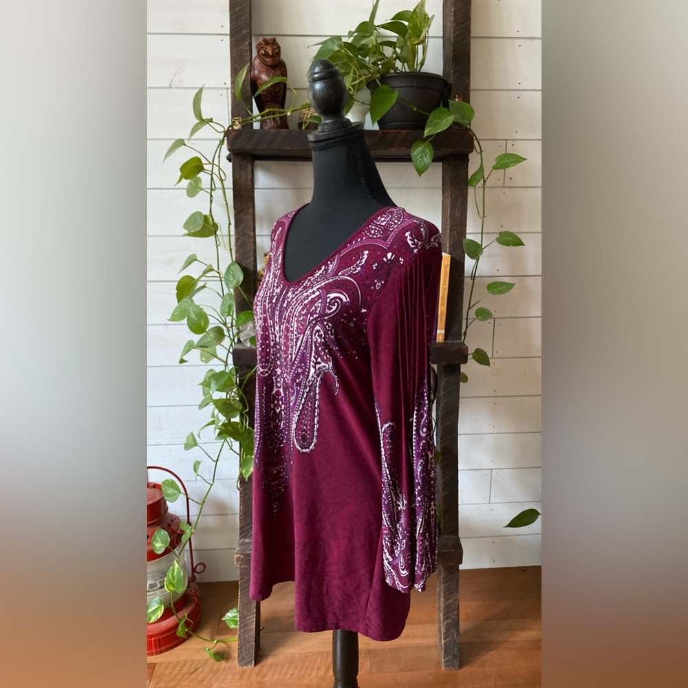 Effortless Style by Citiknits: Purple Boho Tunic Style Blouse - Picture 5 of 16